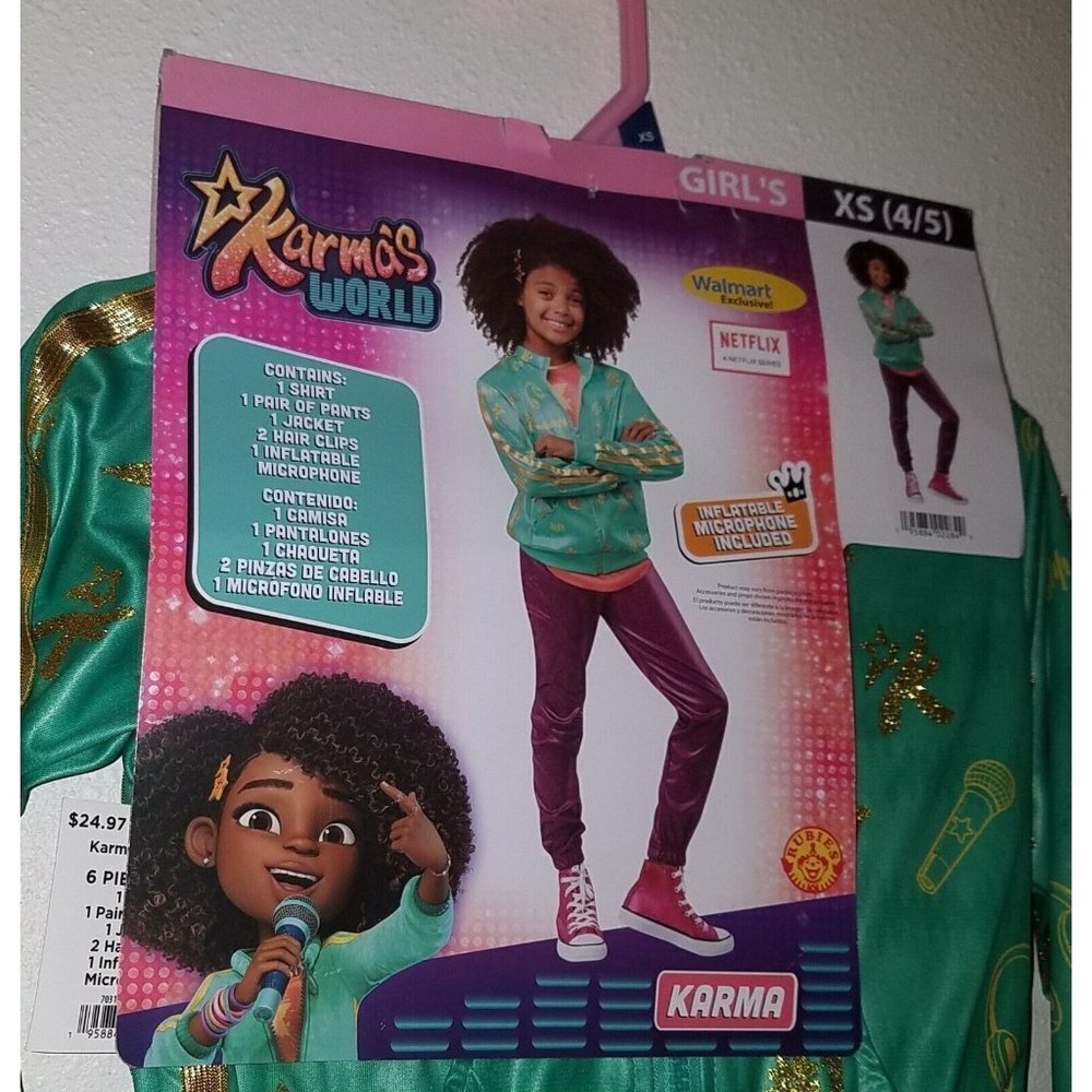 NEW Karma's World Halloween Costume Girls XS 4/5 Small 6/6X Medium 7/8 Netflix - Picture 3 of 8